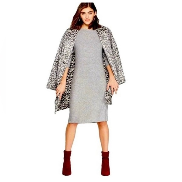 A New Day Gray Long Sleeve Waffle Knit Cozy Soft Thick Sweater Dress S - Picture 1 of 11